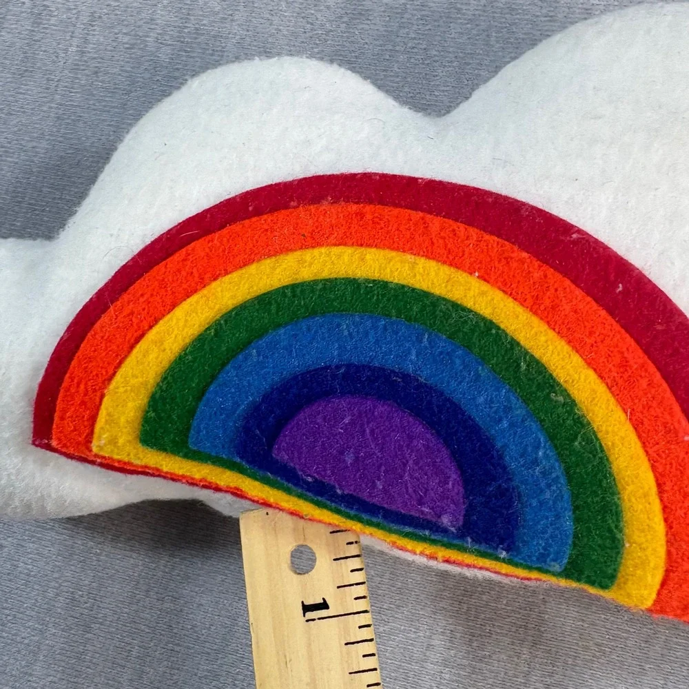 KiwiCo Plush Pillow Unisex OS White Rainbow Cloud Decorative Nursery Soft Toy